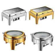 Stainless steel hotel buffet warmer, visible heating, electric heating, hydraulic gold breakfast foo