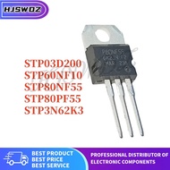10PCS STP60NF10 STP80NF55 STP3N62K3 STP80PF55 STP03D200 TO-220 MOSFET Field-effect transistor Brand 