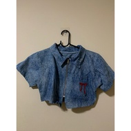 Forwarding lady Crop Shirt Zip-Up Collar