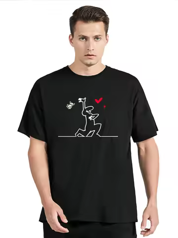 La Linea The Line Osvaldo Cavandoli TV Men's Women T-shirt Fashion Cotton Tshirt Clothing Oversized 