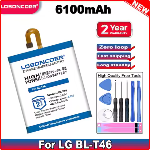 LOSONCOER Good Quality Battery 6100mAh BL-T46 Battery for LG V60 V60 ThinQ LMV600VM