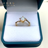 S925 Silver Moissanite Diamond Testable Diamond Pen 1ct Gold Bamboo Twisted Arm Diamond Ring Female 