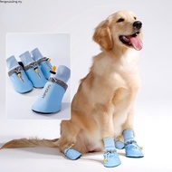4PCS Breathable Large Dog Shoes Waterproof Big Dog Pet Shoes English Printing Outdoor Dog Shoe For M