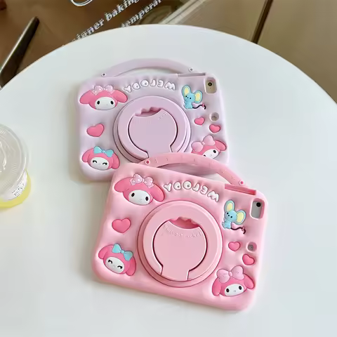 3D Cartoon My Melody Holder Tablet Case For Samsung Galaxy Tab A11 A8 A7 S6 Lite A9 Plus 10.5 8.0 8.
