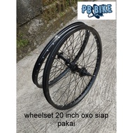 OXO UK 20 inch black wheelset alloy RIMS front and rear RIMS ready to use bicycle wheels