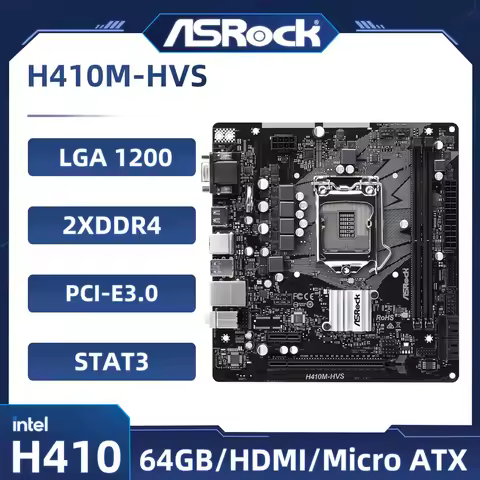 ASRock H410M-HVS Motherboard LGA 1200 Intel H410 support i3-10105 i5-10400F i3-10100 i7-10700F i3-10