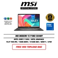 MSI Modern 15 F1MG-1204MY (15.6" FHD IPS/C5-120U/16GB DDR4/512GB SSD/Intel Graphics/Win11/MS Office/