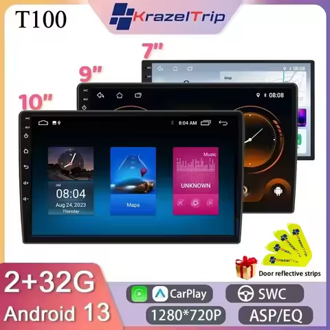 T100 7 9 10 Inch Car Radio Car Stereo 1280*720P Android Auto Carplay Universal Car Multimedia Player