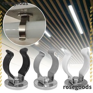 ROSEGOODS1 T8 Tube Holders, Black White Stainless Steel Bulb Clamps, Durable U Clip Light Support Lighting Accessories