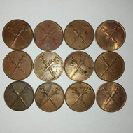 DUIT SYILING LAMA 1 SEN KERIS BERSILANG TAHUN 1962 MALAYA AND BRITISH BORNEO 1 ONE CENT OLD COIN MON