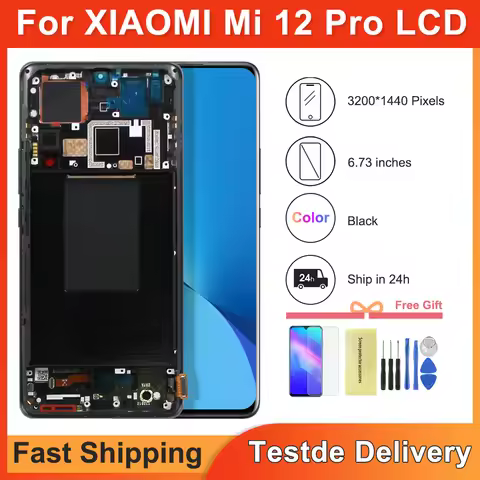 AMOLED For Xiaomi 12 Pro LCD Display Screen Touch Panel Digitizer Replacement For Xiaomi Mi 12S Pro 