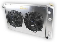 JOIUYOLJ Full Aluminum Radiator 3 Row with Fan Shroud Radiator For 1973-1991 Che vy GMC Che vrolet C