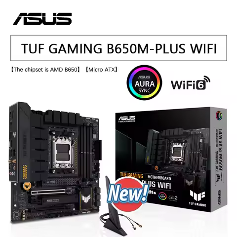 ASUS TUF GAMING B650M PLUS WIFI New mATX AMD B650 DDR5 6400+(OC) MHz M.2 USB3.2 128G WIFI6 Bluetooth