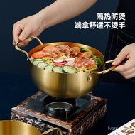 Stainless Steel Soup Pot Binaural Instant Noodle Pot Internet Celebrity Troops Small Hot Pot Seafood Hot Pot Thickened C