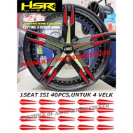 HSR Keunikai rim sticker, cutting sticker, volk Velk HSR wheel keunikai sticker, contents 40 pcs for
