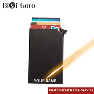 [Yuyu Bag] กระเป๋าใส่บัตรรหัสบัตรเครดิตกันขโมยออกแบบได้ตามต้องการอะลูมิเนียมบางกระเป๋าสตางค์โลหะกระเ