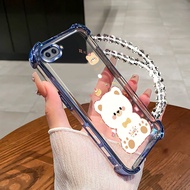 Suitable for OPPO A3S A5 A12E Phone Case 2026 New Bear Pattern Bracelet softCase SZ36
