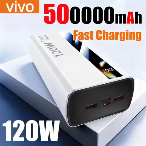 VIVO 500000mAh Big Capacity Capacity PowerBank 120W Super Fast Charging Portable External Battery Po
