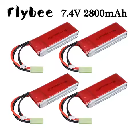 7.4V 2800mAh 25C Lipo Battery small tamiya plug for Feilun FT009 wltoys WL912-A RC racing Speedboat