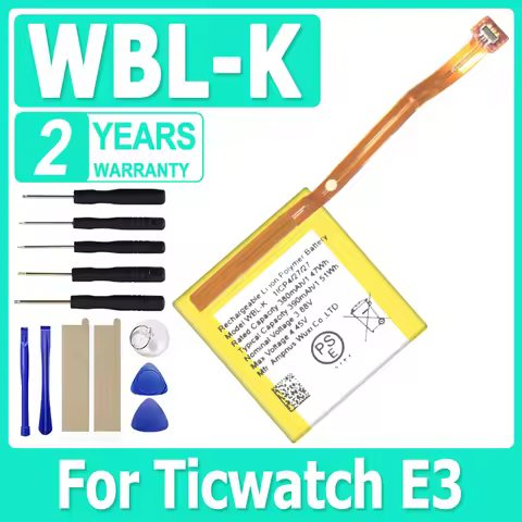 Brand-New 390mAh Battery WBL-K For Ticwatch E3 E 3 Smart Watch Bateria + Free Tools