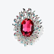 Luxurious Temperament Blue Large Crystal Brooch High-End All-Match Corsage Accessories