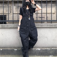 Japanese Korean New Style Women's Loose Literary Overalls Jumpsuit Summer Multi-pocket Stitching Overalls