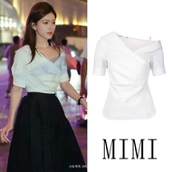 Rose Story ผู้หญิง ลายดอก เสื้อเชิ้ต สลิมฟิต Bubble Sleeve UPF Protection ผ้าฝ้าย Blend ฤดูร้อน เสื้