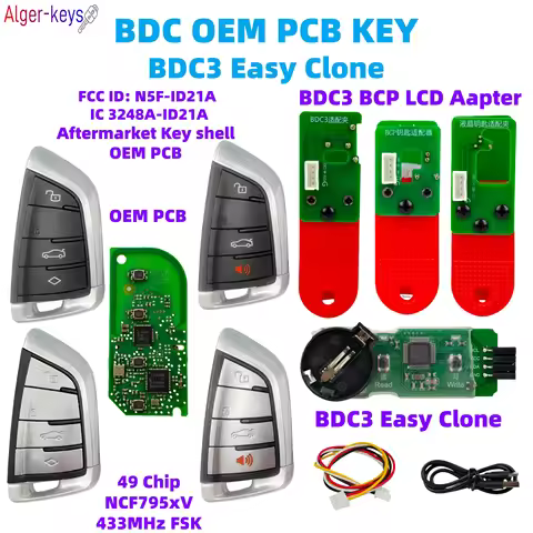 Algern-keys BDC KEY Original PCB BDC Smart key BDC3 BCP LCD Key Easy clone Adapter no need device FC