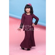 Exclusive Baju Kurung Lace Ruffle Kanak-kanak Budak Kids Baby Dark Purple Ungu