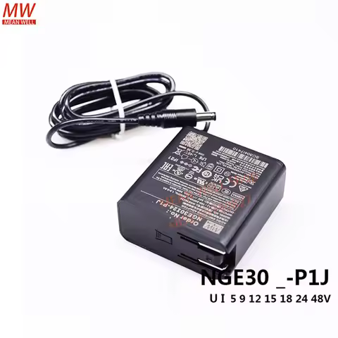 Original MEAN WELL 30W AC-DC Reliable Wall-mounted Interchangeable Type Green Adaptor NGE30U05 NGE30