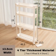 ☑️🚚【SG Ready Stock】9.5cm Slim Trolley Rack/ Bathroom Storage/ Kitchen Storage Cart with Wheels Fit i