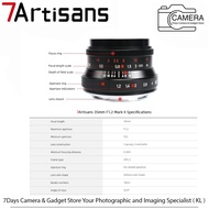 ( READY STOCK ) 7artisans  35mm f/1.2 MARK 2 Lens for E MOUNT , FX , EOS-M , M4/3 MF LEN