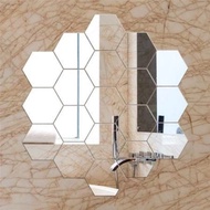 Thanks To- Hexagon Shatterproof Wall Mirror Sticker Hexagonal Mirror Tempered Glass Mirror