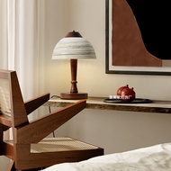 Silent Style Ceramic Table Lamp New Chinese Style Solid Wood Art Retro Nostalgic Living Room Bedroom