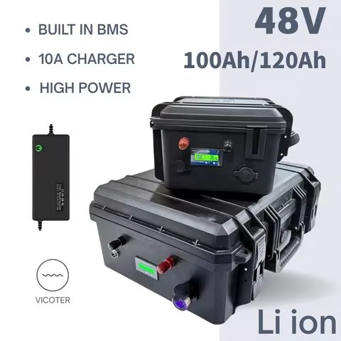 VTI 48V Lithium Battery 20Ah 30Ah 100Ah 120Ah Rechargeable Li-ion Battery Pack BMS 13S for 4KW 5KW S