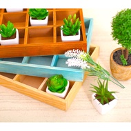 Storage Box Wooden zakka Daily Goods 12 Compartments Desk Organizing Twelve Display Log otu28E2