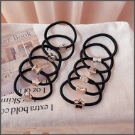 3a  Randon one Korean New Hair Accessories Hair Rope Tie Hair Black Rubber Band Durable Highly Elast