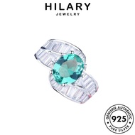 HILARY JEWELRY Emerald 925 Original Korean Cincin Silver Perak Oval Sterling Accessories Fashion Ring For Adjustable Women 純銀戒指 Perempuan R2110