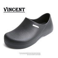 VINCENT Chef Shoes for Men Women black Slip on Kitchen Shoes Non-slip Waterproof Oil-proof Safety Wo