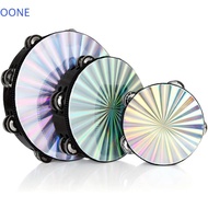 OONE Hand Drum, 6/8/10 Inch Rainbow Wood Radiant Tambourine Handbell, Durable Reflective Performance