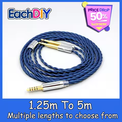 99% Pure Silver OCC Graphene Alloy Full Sleeved Earphone Cable For Meze 99 Classics NEO NOIR Headset