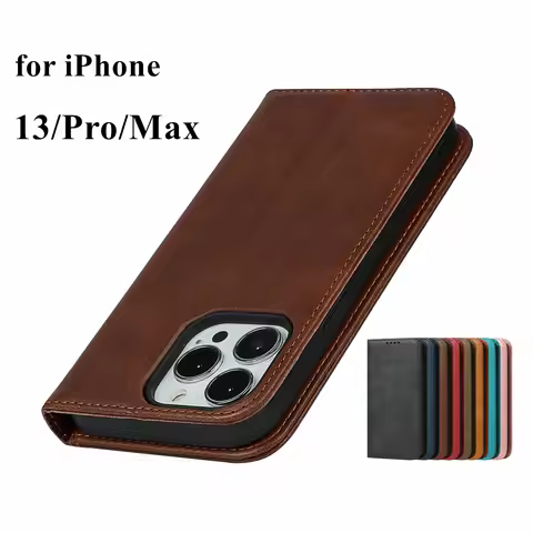 Leather case for iPhone 13 11 12 Pro Max Mini X XS Max XR 6 7 8 plus SE 2022 2020 Flip Holster Magne