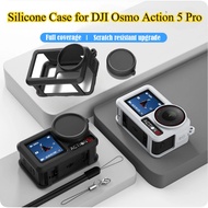 Silicone Case for DJI Action 5 Pro Accessory Soft Shell + Lens Cap Cover Rubber Silicone Protect Cas