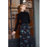 Aa Aa Women AP 2026 Autumn And Winter New Printing Satin Dress Knitting Cardigan Mock Neck Modal