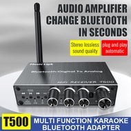 Bluetooth 5.3 Receiver Wireless Audio Adapter Support USB Disk Microphone Amplifier Speaker Converte
