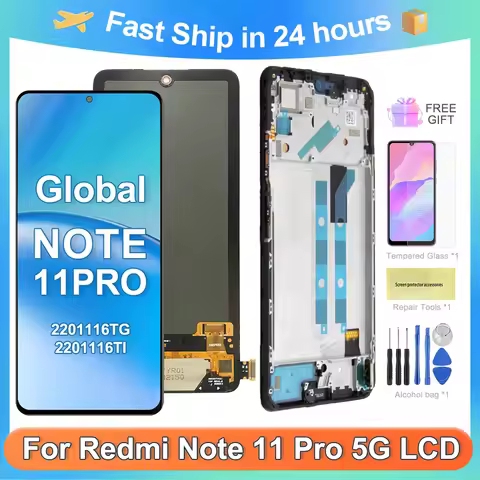 For Xiaomi 6.67''AMOLED Redmi Note 11 Pro 5G For Redmi Note 11 Pro LCD Display Touch Screen Digitize