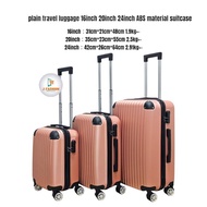 plain travel luggage bag 16inch 20inch 24inch ABS material suitcase beg bagasi Bags Traveling