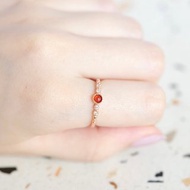 石榴石925純銀蛋糕鋯石戒指