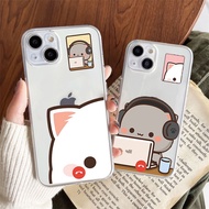 Cartoon Peach Mochi Cat Couple Phone Case For SamsungS22 S22 PLUS S22 ULTRA S23 PLUS S23 ULTRA