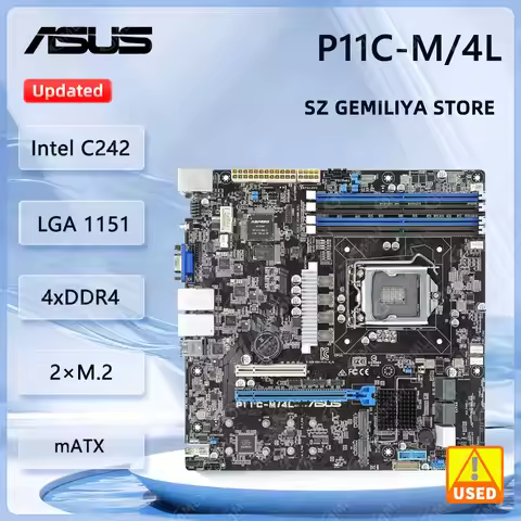 ASUS P11C-M/4L Motherboard LGA1151 Intel C242 DDR4 128GB support i3-9100 8300 Intel Xeon E-2134 2124